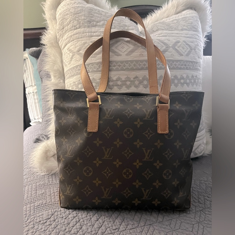 Authentic Louis Vuitton Cabas Piano Shoulder Handbag.